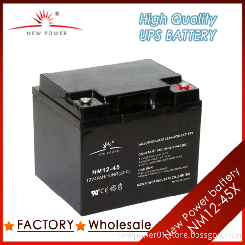 UPS Battery 12V 45ah AGM Sealed Lead Acid Battery (NM12-45X)